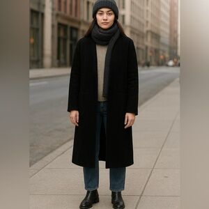 Zara Long Open Front Coat Size L